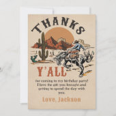 Westerne Rodeo Cowboy Verjaardag Dank u kaart (Voorkant)