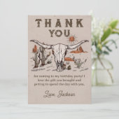 Westerne Rodeo Cowboy Verjaardag Dank u kaart (Staand voorkant)