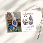 Westerne Rodeo Cowboy Verjaardag Dank u kaart