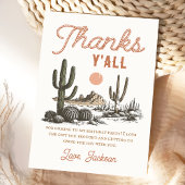 Westerne Rodeo Cowboy Verjaardag Dank u kaart
