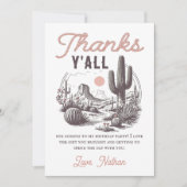 Westerne Rodeo Cowboy Verjaardag Dank u kaart (Voorkant)