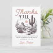 Westerne Rodeo Cowboy Verjaardag Dank u kaart (Staand voorkant)