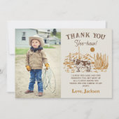 Westerne Rodeo Cowboy Verjaardag Dank u kaart (Voorkant)