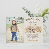 Westerne Rodeo Cowboy Verjaardag Dank u kaart (Staand voorkant)