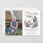 Westerne Rodeo Cowboy Verjaardag Dank u kaart (Voorkant)