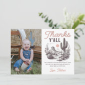 Westerne Rodeo Cowboy Verjaardag Dank u kaart (Staand voorkant)