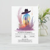 Westerne Rodeo Cowboy Verjaardag Kaart (Staand voorkant)