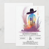 Westerne Rodeo Cowboy Verjaardag Kaart (Voorkant / Achterkant)