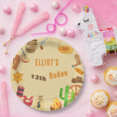 Westerne rodeo cowboy verjaardag papieren bordje (Feest)