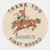 Westerne Rodeo Cowboy Verjaardag Ronde Sticker (Voorkant)