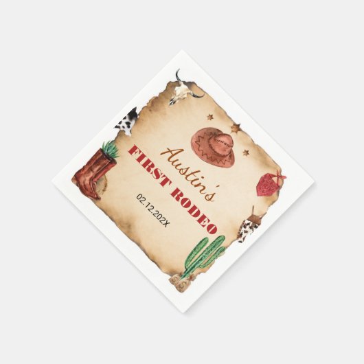 Westerne Rodeo Cowboy Verjaardag Servet (Hoek)