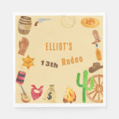 Westerne rodeo cowboy verjaardag servet (Voorkant)