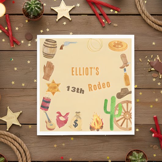 Westerne rodeo cowboy verjaardag servet