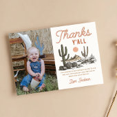 Westerne Rodeo Cowboy Verjaardagsfoto Dank u kaart