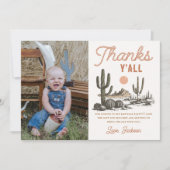 Westerne Rodeo Cowboy Verjaardagsfoto Dank u kaart (Voorkant)