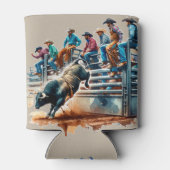 Westerne Rodeo Cowboys Bull Riding en Chutes Blikjeskoeler (Achterkant)