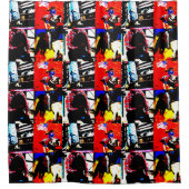 Westerne Rodeo Cowboys Cowgirl Foto Collage Decor Douchegordijn (Voorkant)