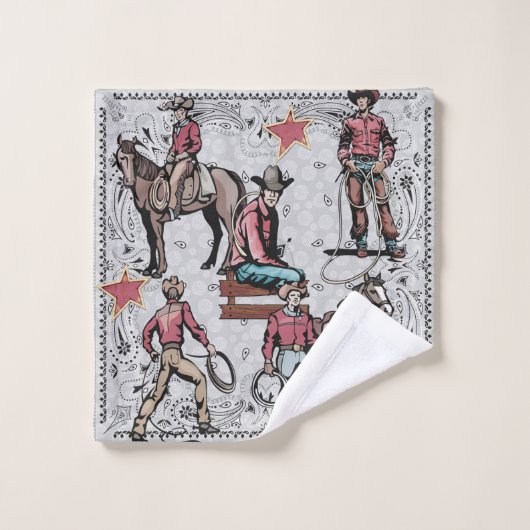 Westerne Rodeo Cowboys Roping Bad Handdoek (Wasdoekje)
