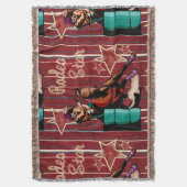 Westerne Rodeo Cowgirl Barrel Racer Throw Blanket Deken (Voorkant Verticaal)