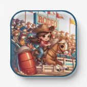 Westerne Rodeo Cowgirl Barrel Racing Papieren Bordje (Voorkant)