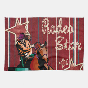 Westerne Rodeo Cowgirl Barrel Racing Rodeo Star Theedoek