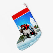 Westerne Rodeo Cowgirl Kind Mutton Buster Snow Sce Kleine Kerstsok (Achterkant (Hangend))