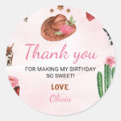 Westerne Rodeo Cowgirl Labels Verjaardag Stickers (Voorkant)