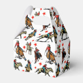 Westerne Rodeo Cowgirl op paarden Bedankdoosjes (Achterkant)