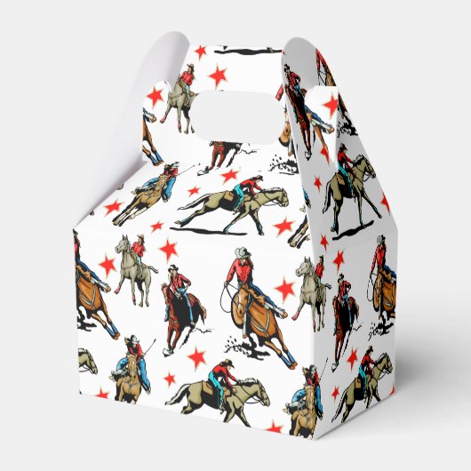 Westerne Rodeo Cowgirl op paarden Bedankdoosjes (Voorkant Zijde)