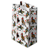 Westerne Rodeo Cowgirl op paarden Klein Cadeauzakje (Achterkant Gekanteld)