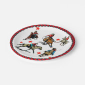 Westerne Rodeo Cowgirl op paarden Papieren Bordje (Gekanteld)