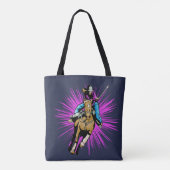 Westerne Rodeo Cowgirl Riding Paard aan het lopen Tote Bag (Achterkant)