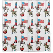 Westerne Rodeo Cowgirl Rodeo Queen op Paard Douchegordijn (Voorkant)