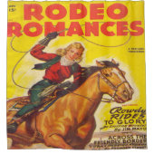 Westerne Rodeo Cowgirl Roping Rodeo Romance Douchegordijn (Voorkant)