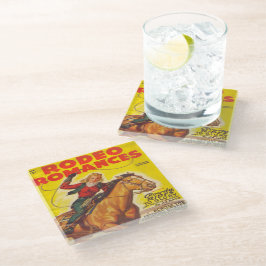 Westerne Rodeo Cowgirl Roping Rodeo Romance Glazen Onderzetter