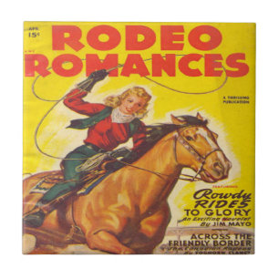 Westerne Rodeo Cowgirl Roping Rodeo Romance Tegeltje