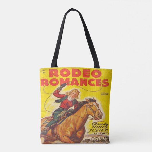 Westerne Rodeo Cowgirl Roping Rodeo Romance Tote Bag (Achterkant)