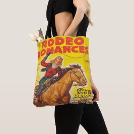 Westerne Rodeo Cowgirl Roping Rodeo Romance Tote Bag