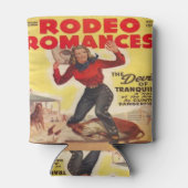 Westerne Rodeo Cowgirl Tying Calf Rodeo Romance Ca Blikjeskoeler (Achterkant)