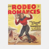 Westerne Rodeo Cowgirl Tying Calf Rodeo Romance Fleece Deken (Voorkant)