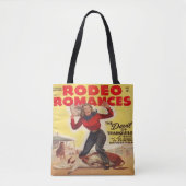 Westerne Rodeo Cowgirl Tying Calf Rodeo Romance Tote Bag (Voorkant)