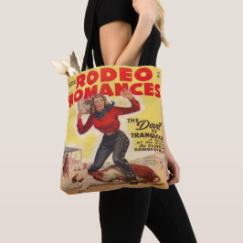 Westerne Rodeo Cowgirl Tying Calf Rodeo Romance Tote Bag