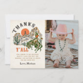 Westerne Rodeo Cowgirl Verjaardagsfoto Bedankkaart (Voorkant)