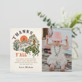 Westerne Rodeo Cowgirl Verjaardagsfoto Bedankkaart (Staand voorkant)