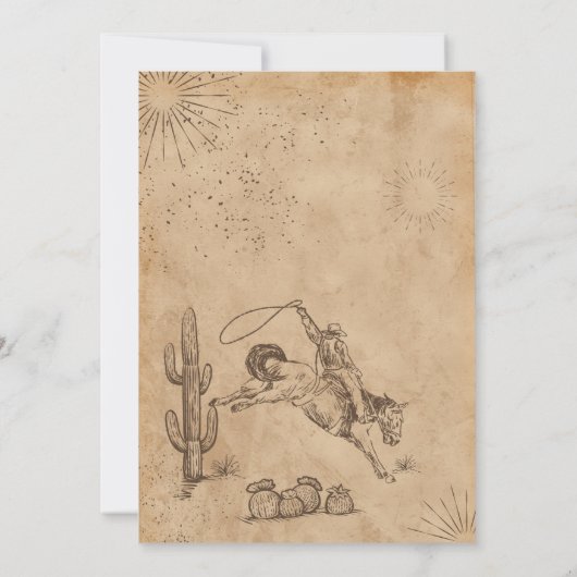 Westerne Rodeo eerste verjaardag uitnodiging (Achterkant)