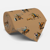 Westerne Rodeo Event Scene Cowboy Cowgirl Horses Stropdas (Opgerold)