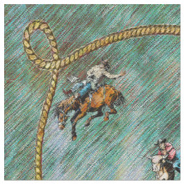 Westerne Rodeo Events Cowboy Cowgirl Fabric Stof