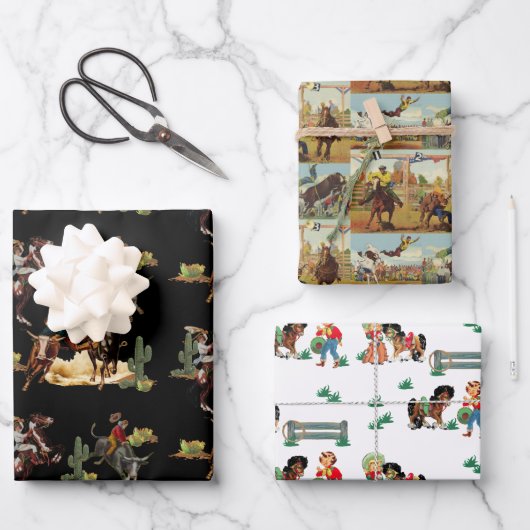  Westerne Rodeo Events Cowboy Cowgirl Inpakpapier Vel (Voorkant)