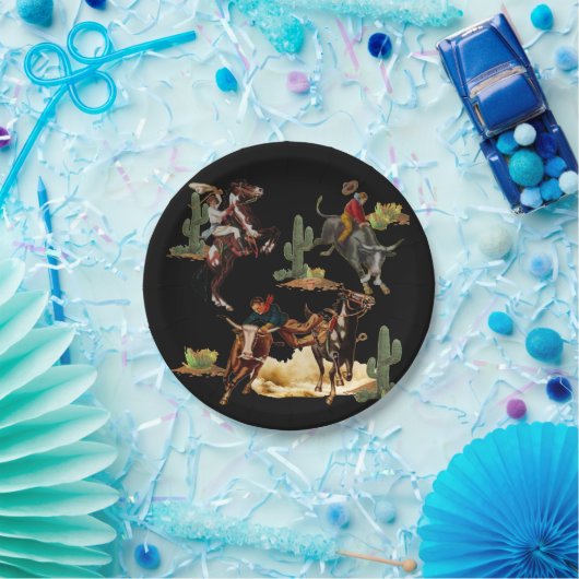 Westerne Rodeo Events Cowboy Cowgirl Papieren Bordje (Feest)