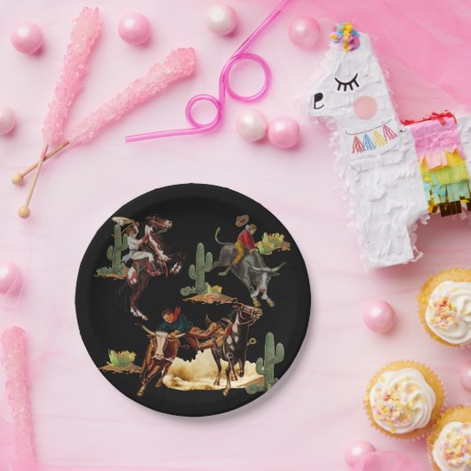  Westerne Rodeo Events Cowboy Cowgirl Papieren Bordje (Feest)